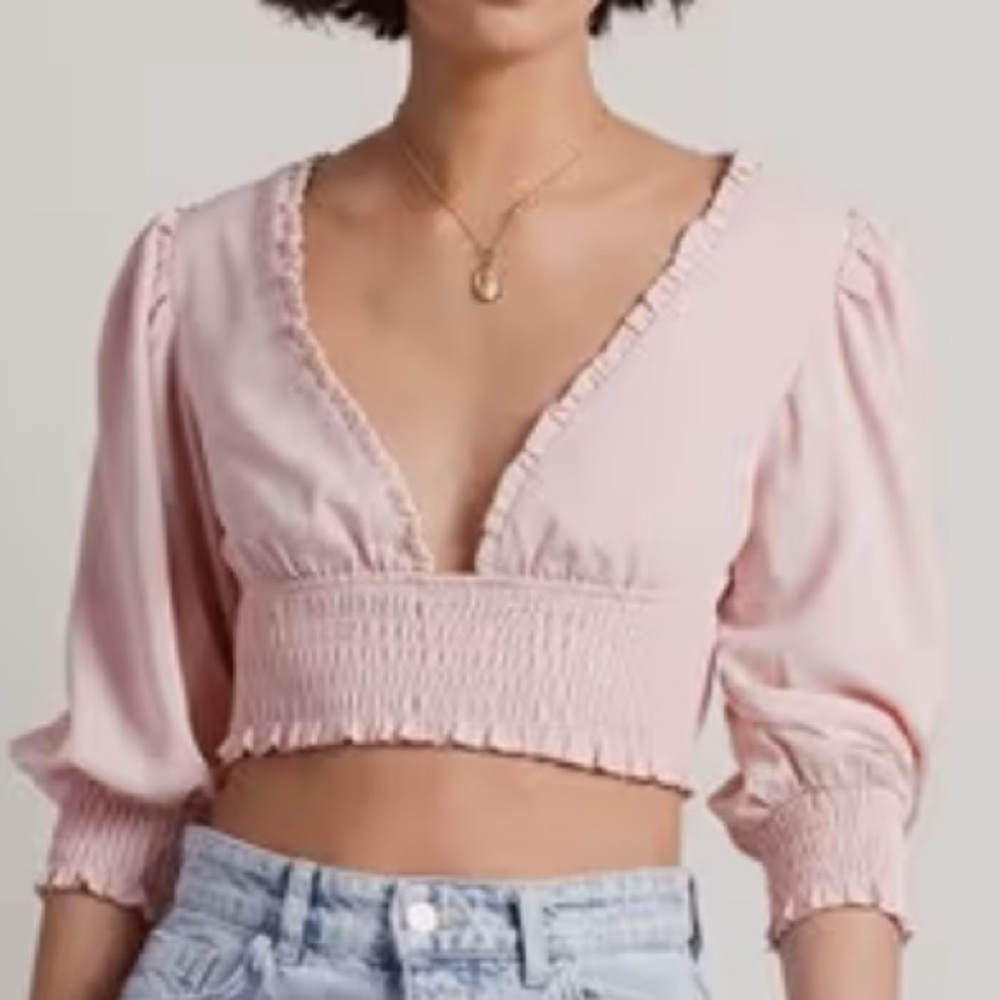 Pink crop blouse